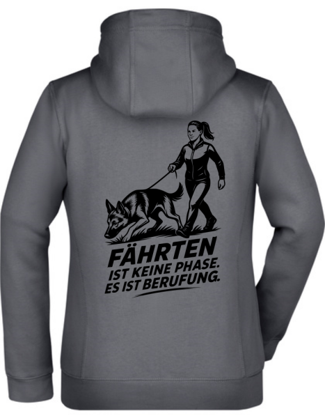 Doubleface Unisex Jacke mit Fährtenhund-Design/ Frau